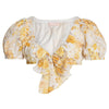 SUNNIE TIE FRONT CROP TOP - Yellow Floral Shirts & Tops SOFIA The Label 