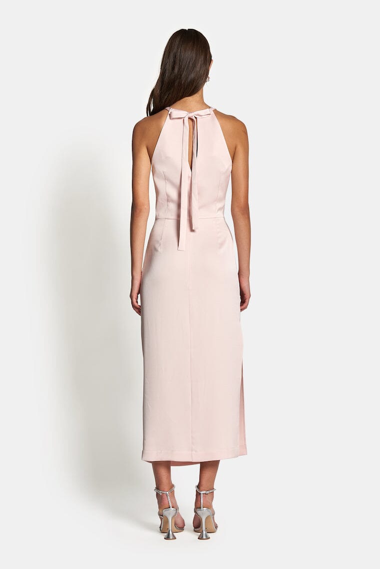 AMELIE HIGH NECK SATIN DRESS - Blush Dresses SOFIA The Label 