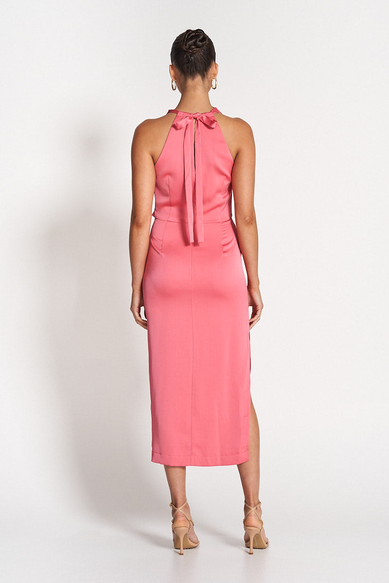 AMELIE HIGH NECK SATIN DRESS - Desert Rose Dresses SOFIA The Label 