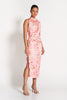 Cargar imagen en el visor de la galería, AMELIE HIGH NECK SATIN DRESS - Pink Blossom New SOFIA The Label 