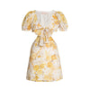 AMI TIE FRONT MINI DRESS - Yellow Floral Dresses SOFIA The Label 