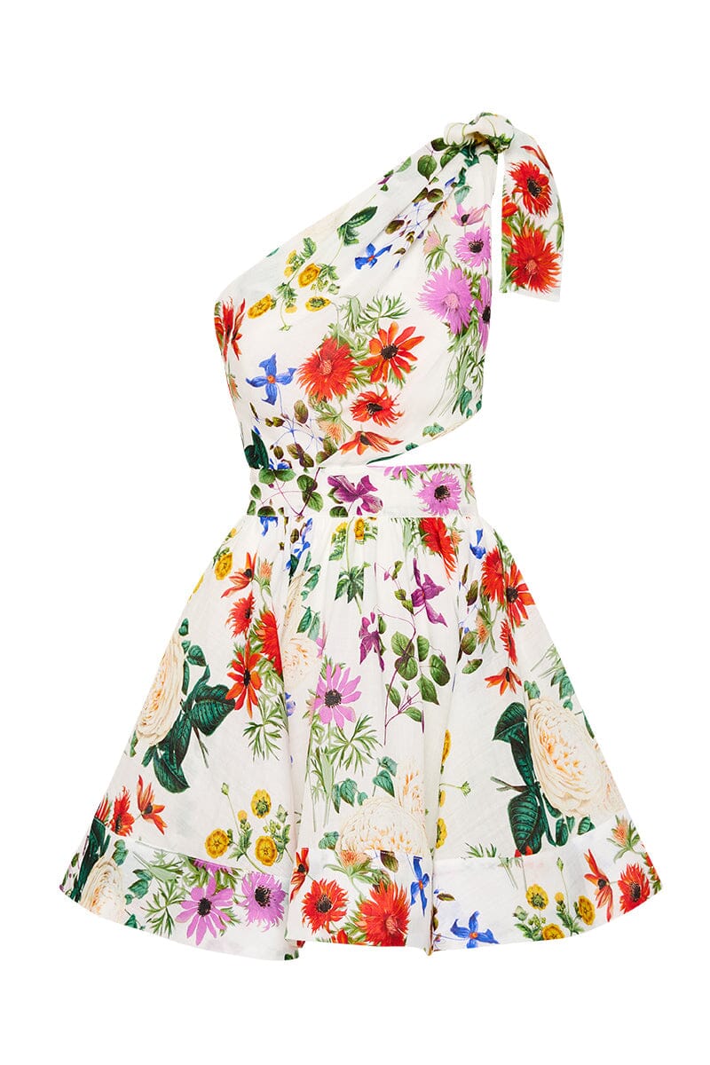 BIRDIE ONE SHOULDER MINI DRESS - Enchanted Floral Dresses SOFIA The Label 