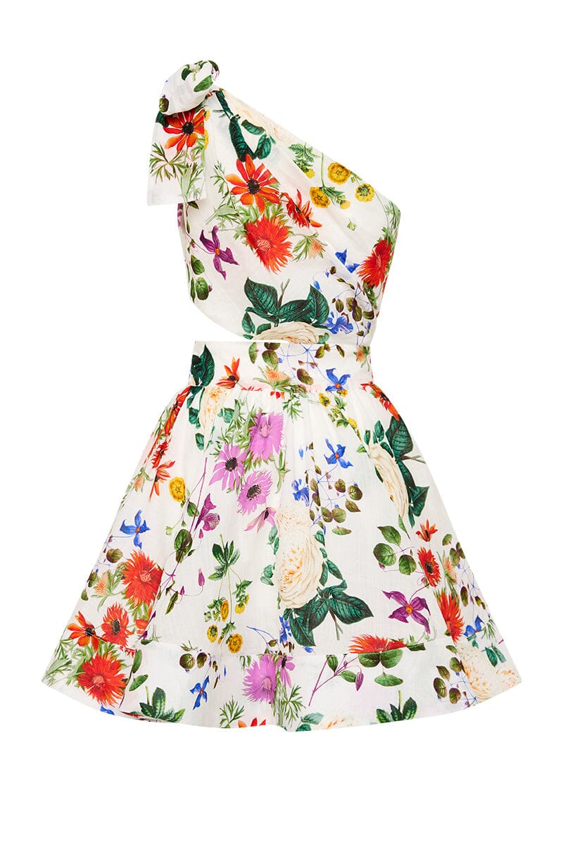 BIRDIE ONE SHOULDER MINI DRESS - Enchanted Floral Dresses SOFIA The Label 