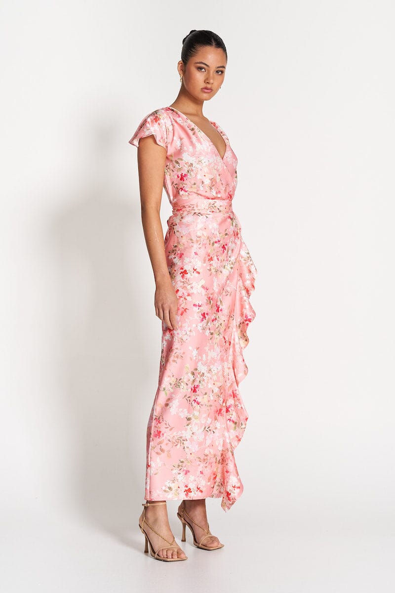 BLOOM WRAP DRESS - Pink Blossom New SOFIA The Label 