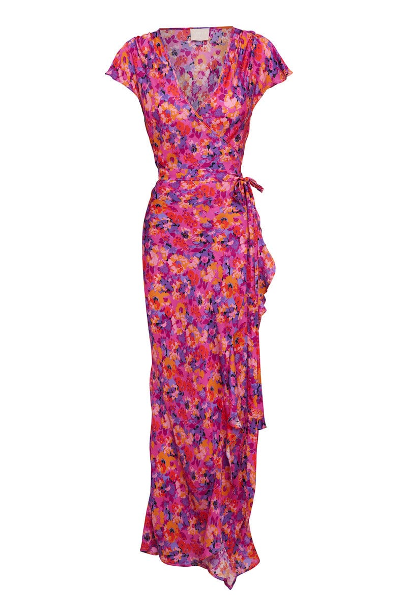 BLOOM WRAP DRESS - Pink & Violet Floral Dresses SOFIA The Label 