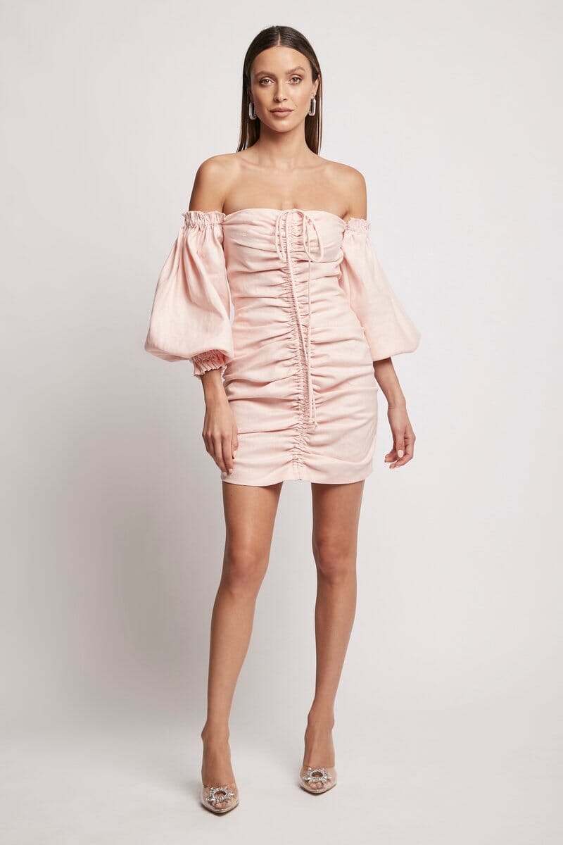 CHLOE DRAWSTRING DRESS - Baby Pink (Final Sale) – SOFIA The Label