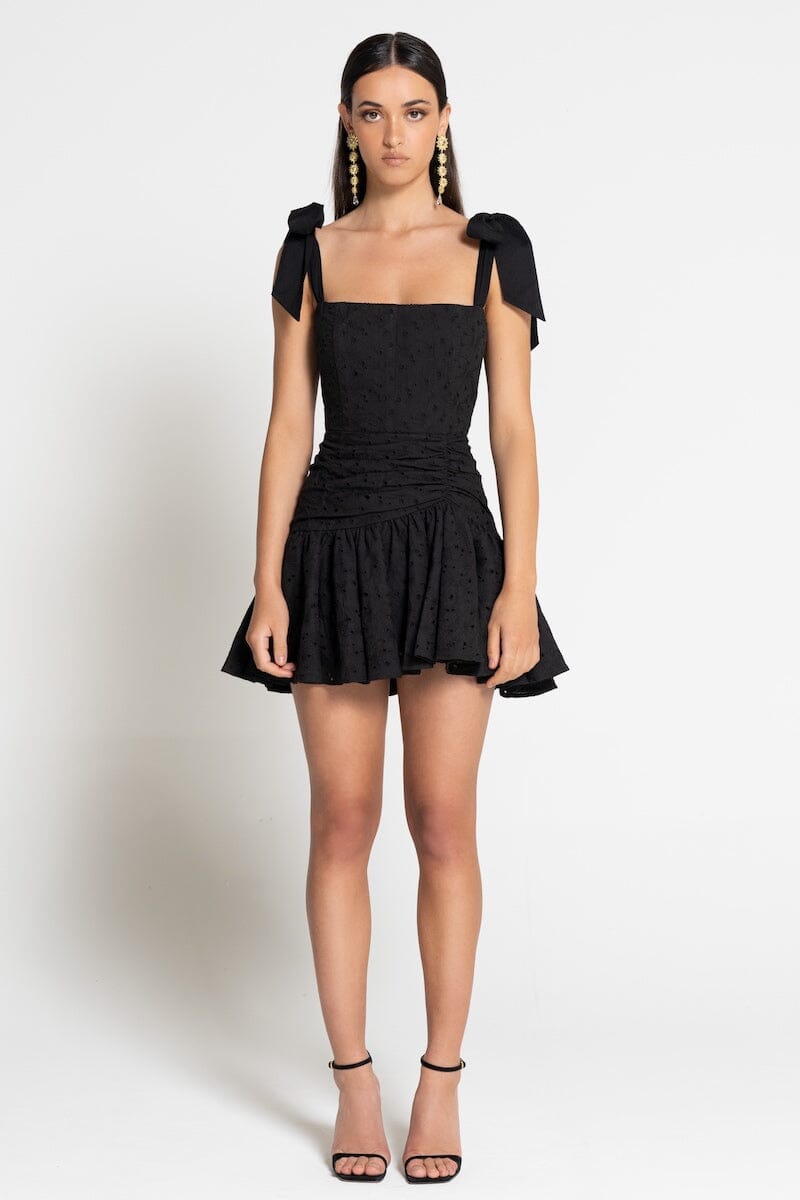 DAISY LACE MINI DRESS - Black Dresses SOFIA The Label 