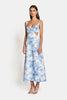 Cargar imagen en el visor de la galería, DELILAH CUT OUT MIDI DRESS - Sky Blue Floral Dresses SOFIA The Label 