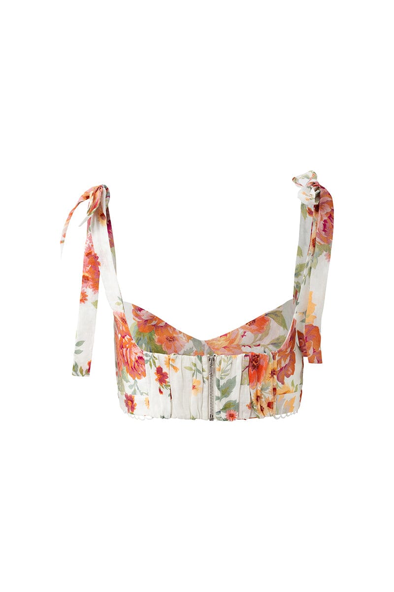 DELILAH SWEETHEART CROP TOP - Sunset Floral Shirts & Tops SOFIA The Label 