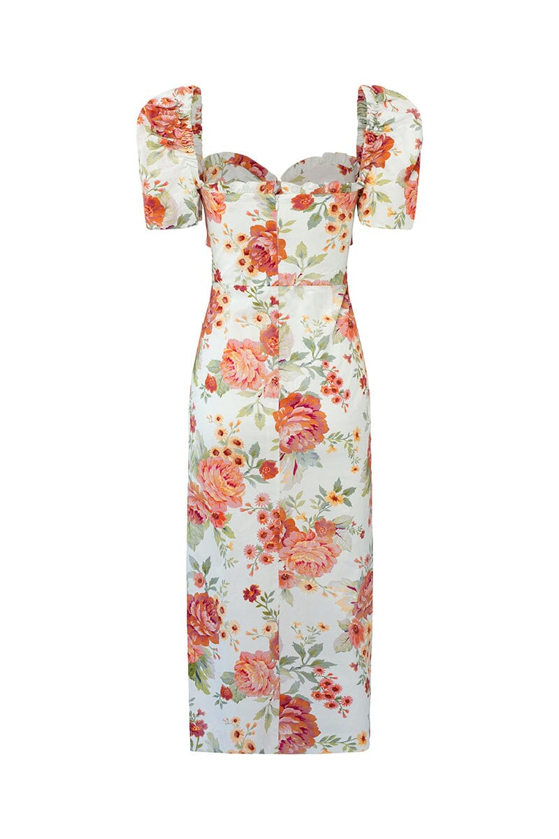 DOLCE SHORT SLEEVE MIDI DRESS - Sunset Floral – SOFIA The Label