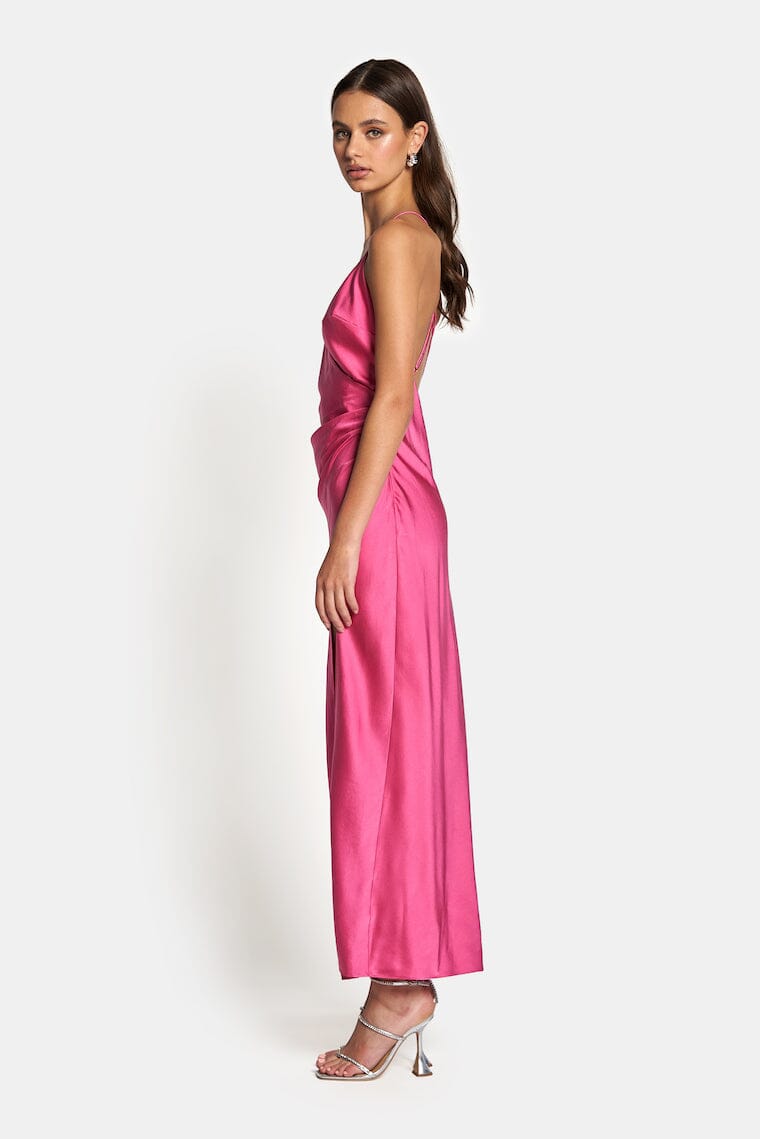 ELLE SILK MIDI DRESS - French Pink Dresses SOFIA The Label 
