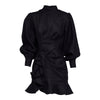 ELSA LONG SLEEVE LINEN DRESS - Black Dresses SOFIA The Label 