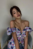 Load image into Gallery viewer, GG TIE FRONT TOP - Violet Blue Floral Shirts &amp; Tops SOFIA The Label 