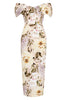 Cargar imagen en el visor de la galería, HAILEY OFF SHOULDER MIDI DRESS - Flora Print Dresses SOFIA The Label 