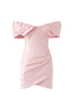 HAILEY OFF SHOULDER MINI DRESS - Baby Pink (PRE-ORDER) Dresses SOFIA The Label 