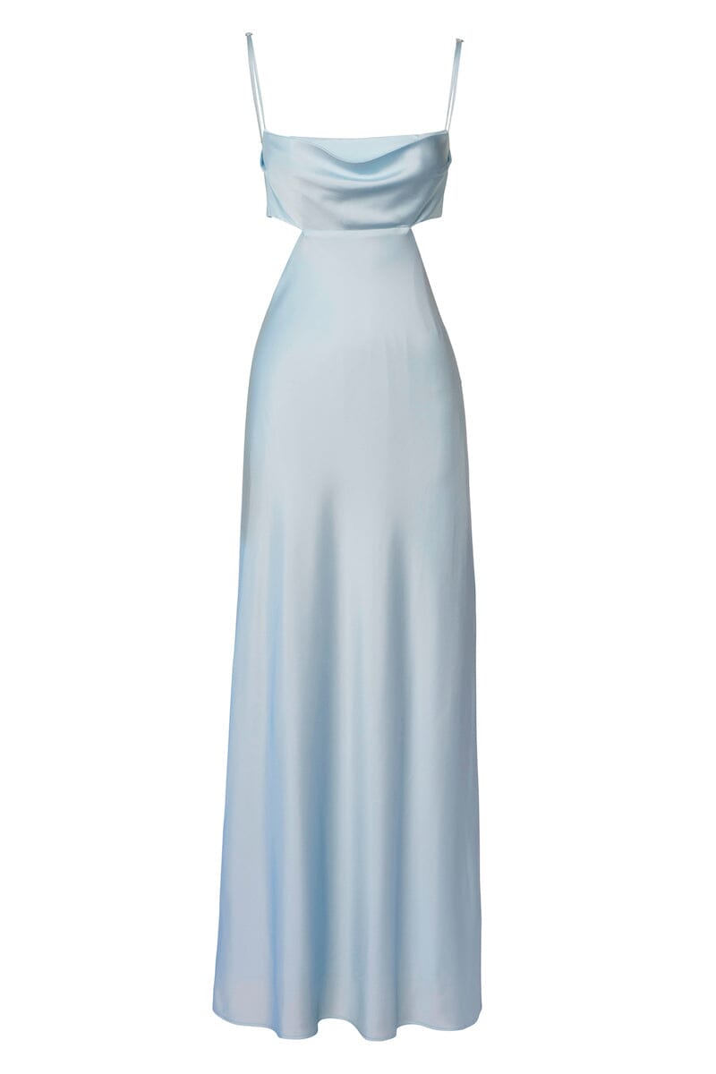 LEAH CUT OUT SILK GOWN - Ice Blue Dresses SOFIA The Label 