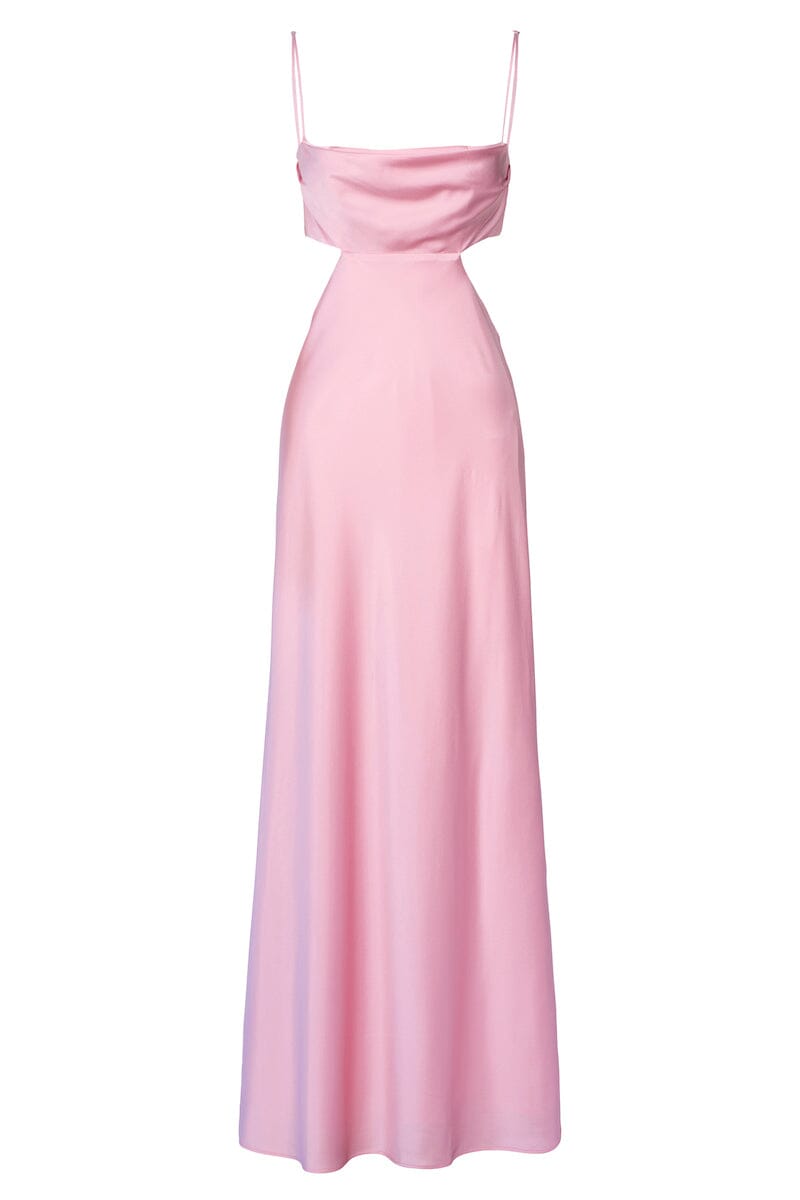 LEAH CUT OUT SILK GOWN - Pink New SOFIA The Label 
