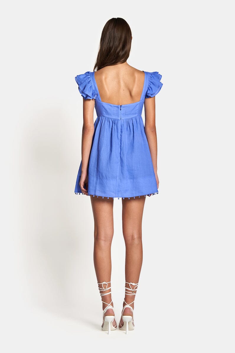 LUNA BABYDOLL FRILL MINI DRESS - Royal Blue Dresses SOFIA The Label 