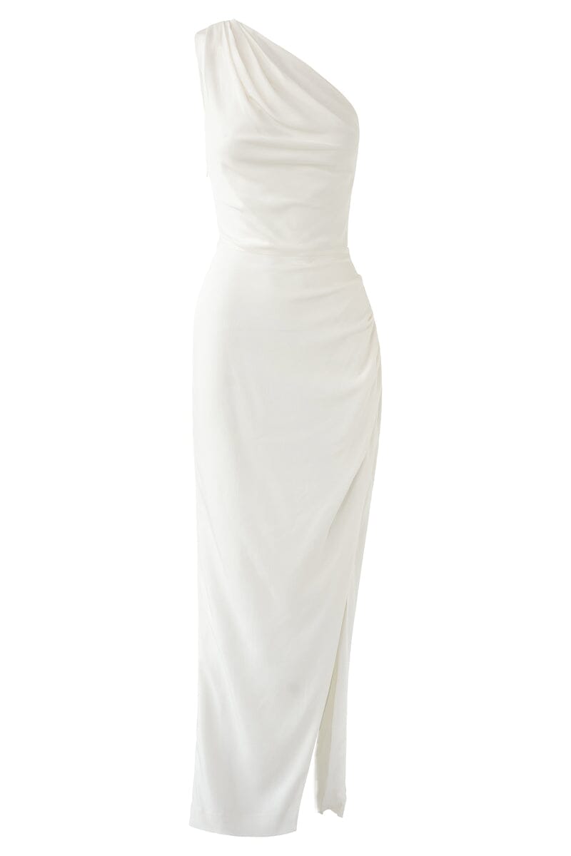 MAY DRAPED ONE SHOULDER GOWN - White – SOFIA The Label