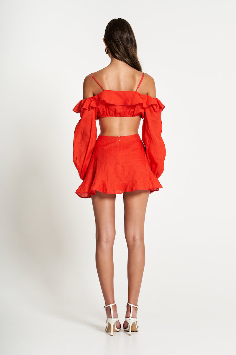 MAYA CUT OUT MINI DRESS - Red Dresses SOFIA The Label 