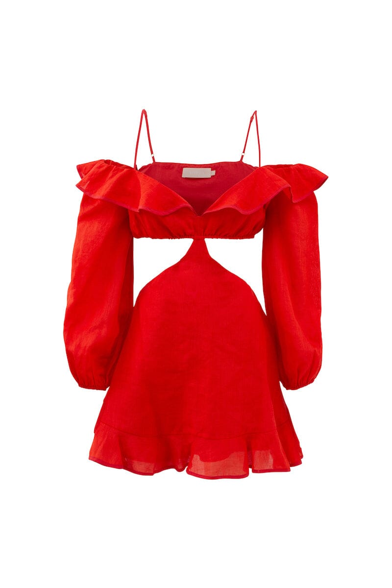 MAYA CUT OUT MINI DRESS - Red Dresses SOFIA The Label 