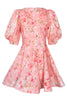 Cargar imagen en el visor de la galería, OLIVIA FLOUNCE MINI DRESS - Pink Blossom New SOFIA The Label 