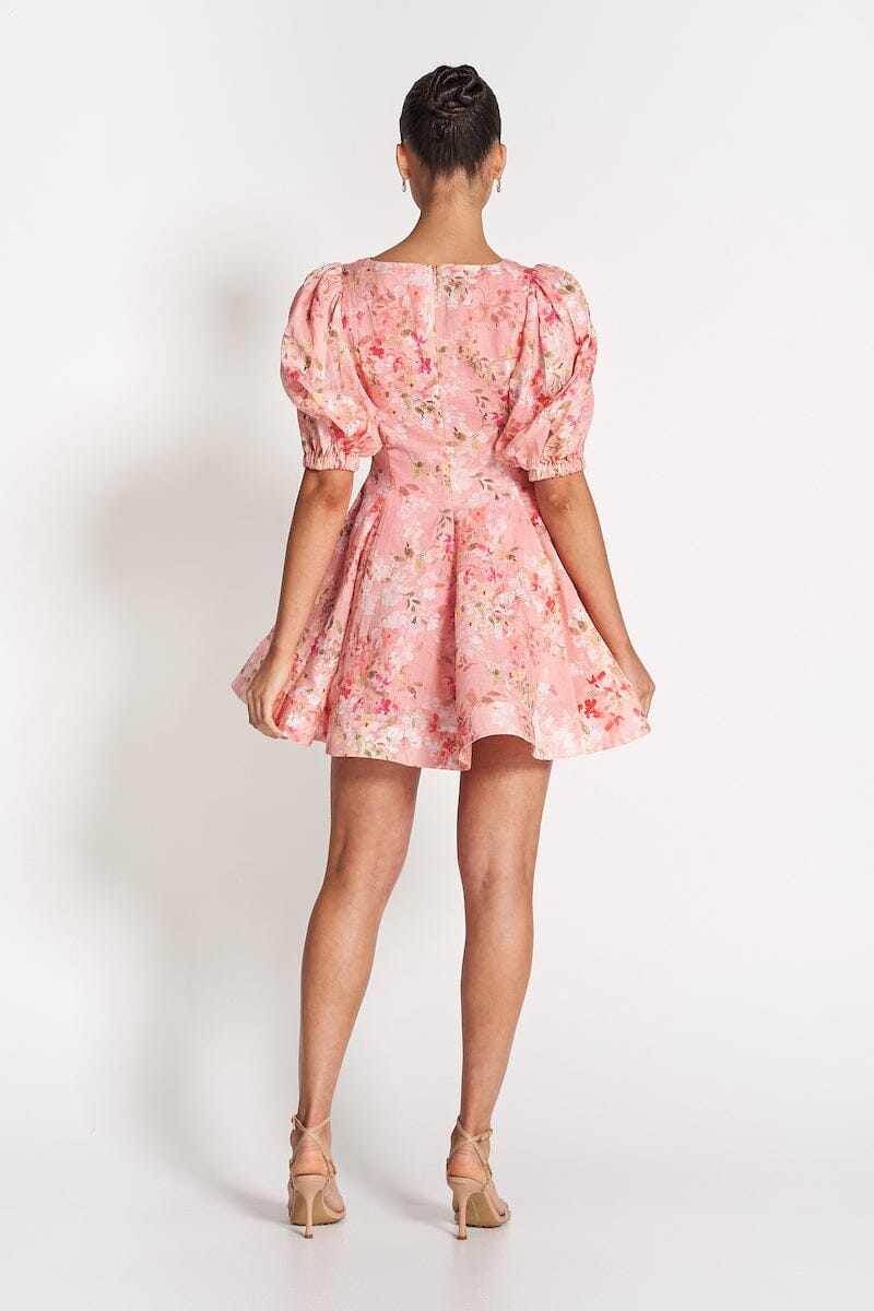 OLIVIA FLOUNCE MINI DRESS - Pink Blossom New SOFIA The Label 