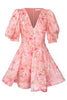 Load image into Gallery viewer, OLIVIA FLOUNCE MINI DRESS - Pink Blossom New SOFIA The Label 