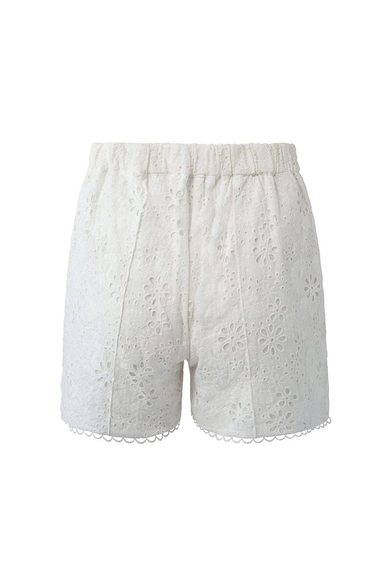 POSY HIGH WAISTED LACE SHORTS - White Shorts SOFIA The Label 