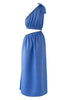 SIENNA ONE SHOULDER CUT OUT MIDI DRESS - Royal Blue Dresses SOFIA The Label 