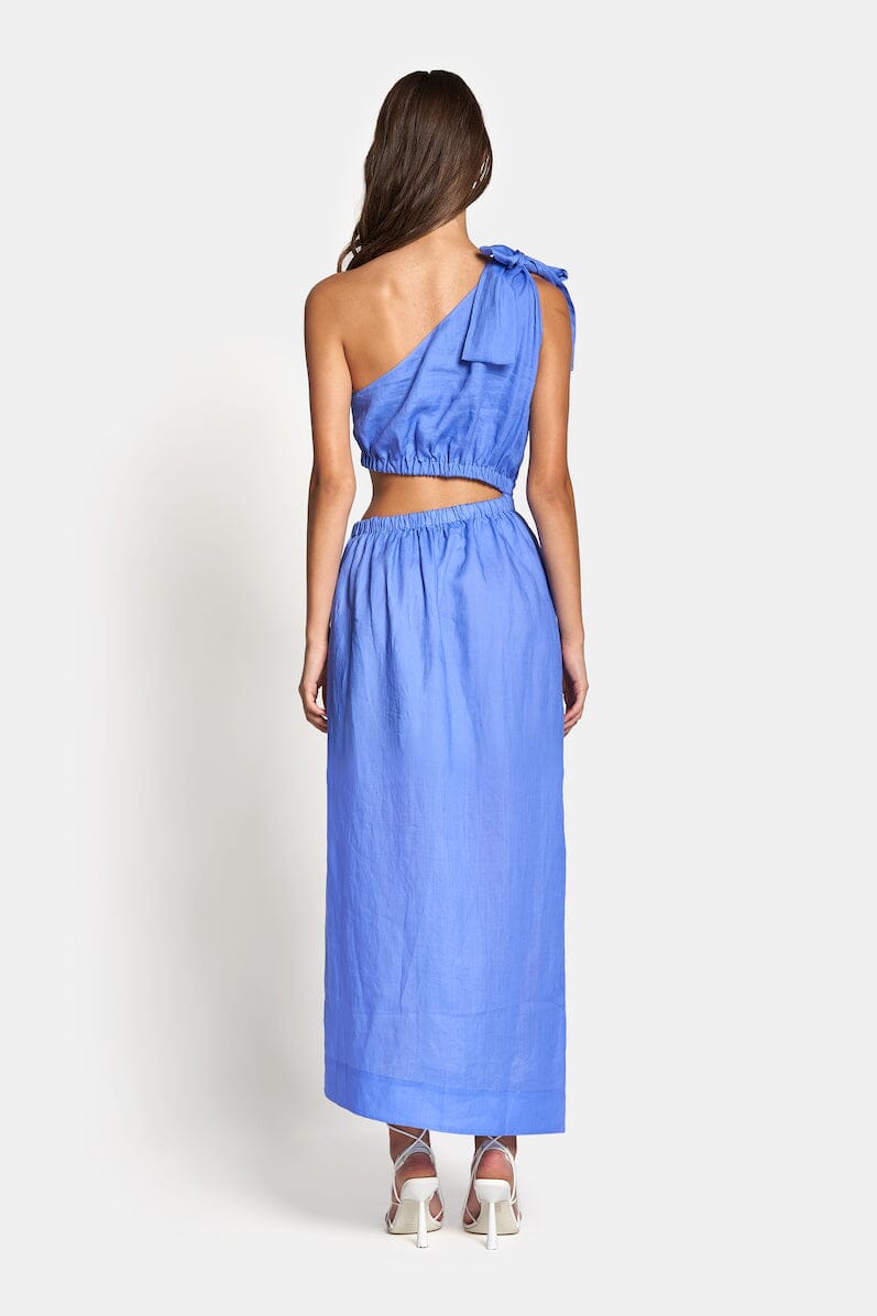 SIENNA ONE SHOULDER CUT OUT MIDI DRESS - Royal Blue Dresses SOFIA The Label 