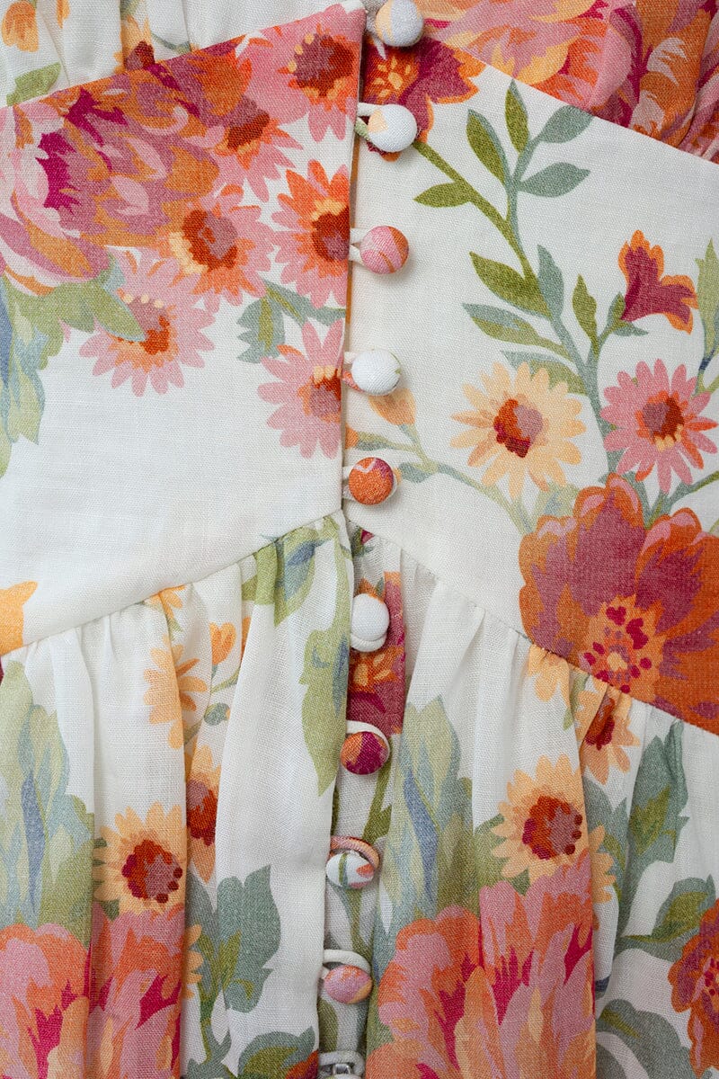 SIENNA SHORT SLEEVE MINI DRESS - Sunset Floral Dresses SOFIA The Label 